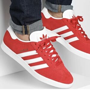 adidas Gazelle Red & White Low-Top Sneakers